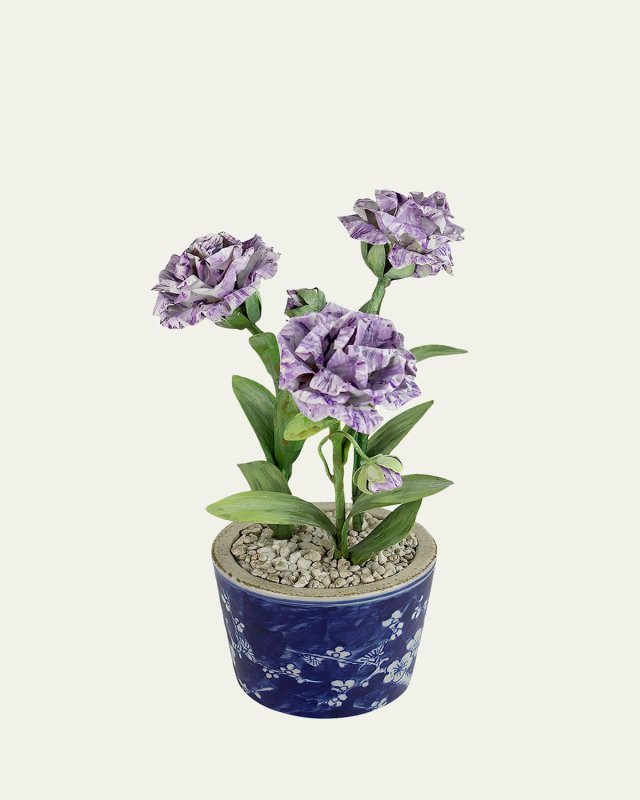 Carnation January Birth Flower in Ceramic Pot